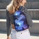 thumbnail image 5 of Disketp Red And Blue Fire Dragon print Canvas Backpack Lightweight Travel Daypack Student Rucksack Laptop Backpack-, 5 of 5