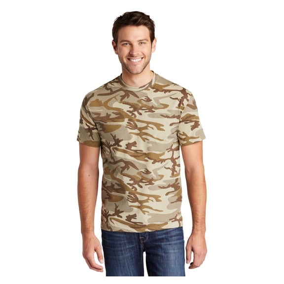 Port & Company Men's 5.4-oz 100% Cotton Camo Tee Shirt Desert Camo Small