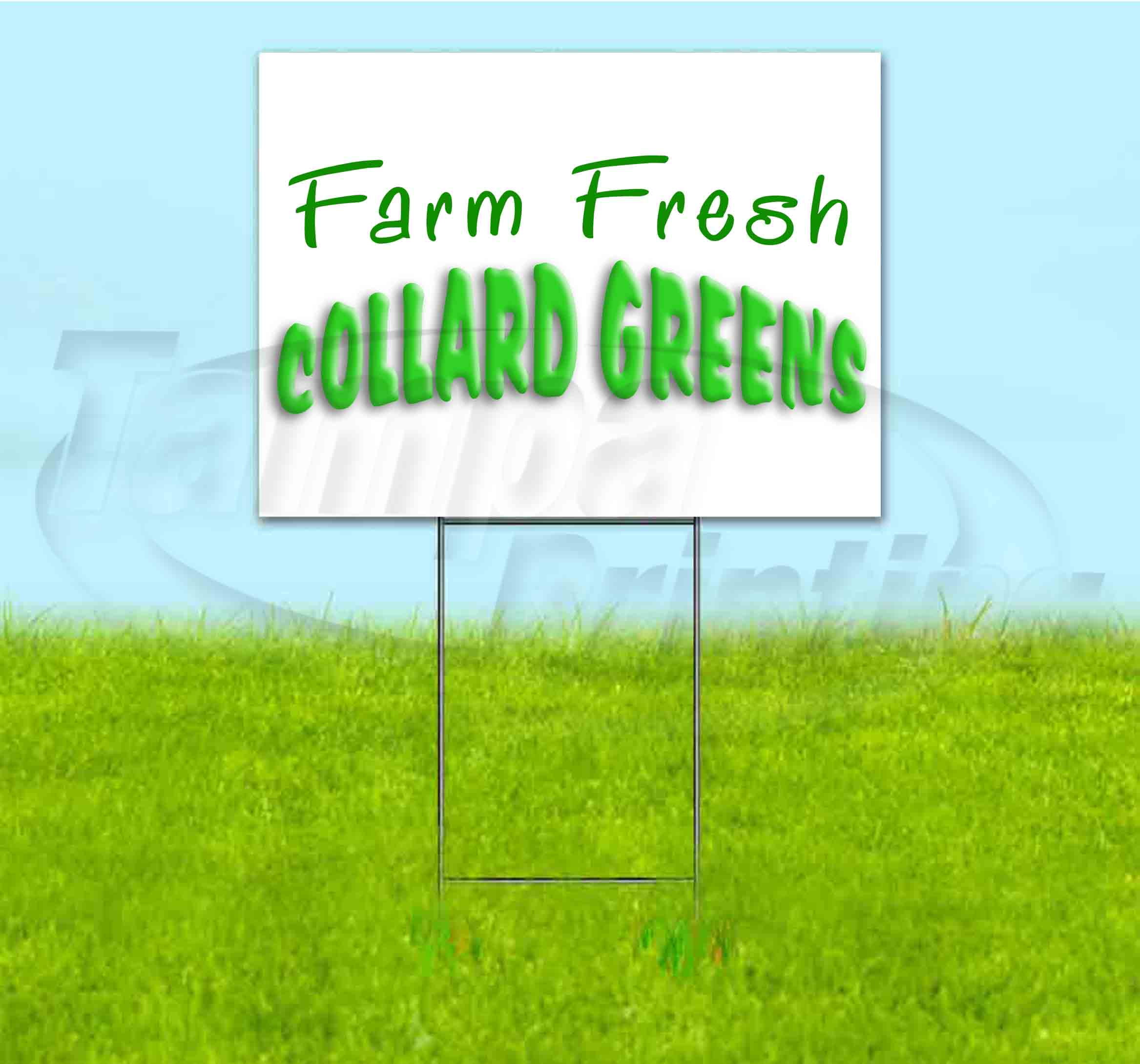 Farm Fresh Collard Greens (18"x24") Corrugated Plastic Yard Sign, Bandit, Lawn, Decorations, New