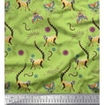 thumbnail image 1 of Soimoi Poly Georgette Fabric Leaves,Housefly & Lemur Animal Print Sewing Fabric Yard 52 Inch Wide, 1 of 1