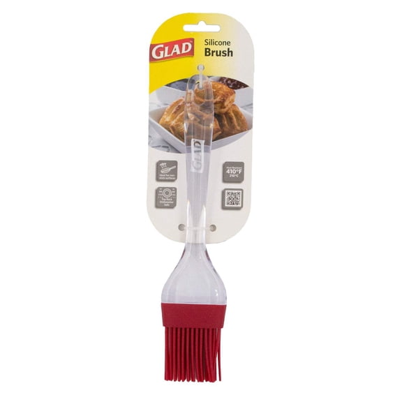 GLAD Silicone Brush in Red with Clear Handle