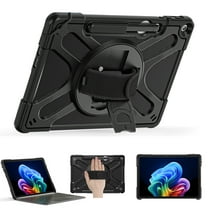 ZenRich Rugged Case for Microsoft Surface Pro 12 (2025) – Heavy Duty Shockproof Protective Case with 360° Rotating Kickstand, Hand & Shoulder Strap, Business Friendly, Type Cover Keyboard Compatible