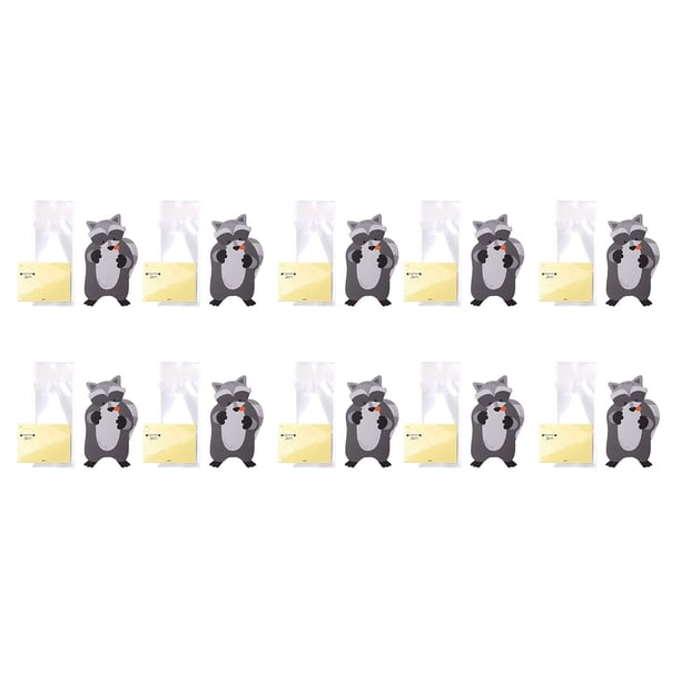 Tarjeta de embalaje de caramelos con dibujos animados Tarjeta con animales de dibujos animados que sostienen caramelos Tarjeta con animales Adecuada para la decoración de caramelos 10 unidades