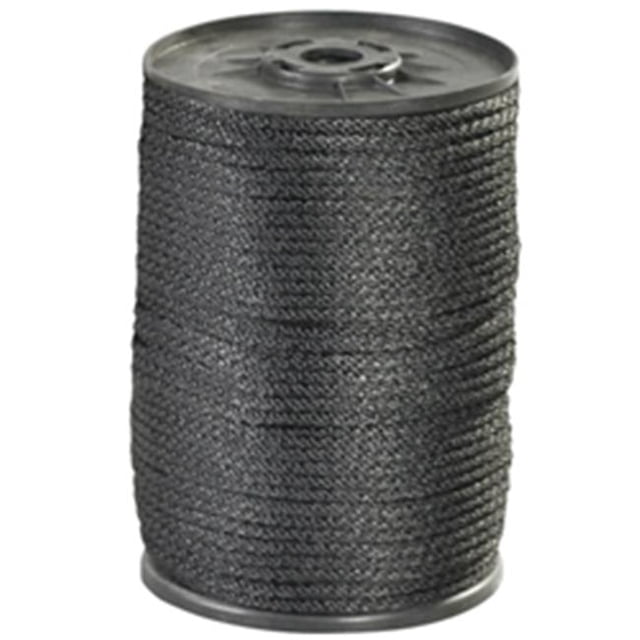 0.12 in. 320 lbs Black Solid Braided Nylon Rope