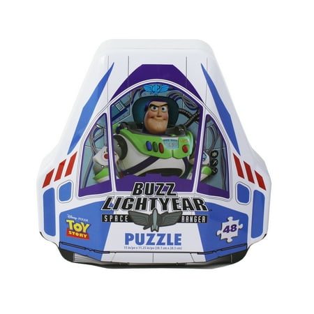 Disney Pixar Toy Story 4 Shaped Buzz Lightyear Tin With 48-Piece Surprise (Best Story Puzzle Games)