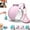 Pink plastic, variant on 2-in-1 Portable Dog Water Bottle with Foldable Silicone Bowl, 10oz/285ml Leak Proof Pet Water Dispenser, 304 Stainless Steel Travel Dog Water Bottle for Walking Hiking Camping (Pink+Print)