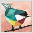 thumbnail image 3 of PixonSign Framed Canvas Print Wall Art Teal, Red, Orange Finch Animals Wilderness Illustrations Modern Art Chic Closeup Colorful Multicolor Ultra for Living Room, Bedroom, Office - 16"x16" White, 3 of 5