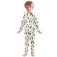 thumbnail image 3 of Dailycode Cotton Pajama Set Snug Fit Long Sleeve Top and Pants for 18M-8Y Cute Penguins with Rainbow, 3 of 7