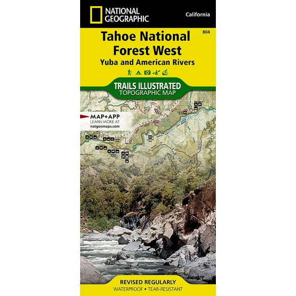 Carte de la Forêt Tahoe National [Yuba et Rivières Américaines] (Carte Illustrée des Sentiers National Geographic, 804)