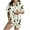 Beige, variant on SwiftWear Spooky & Sweet Halloween Pajama Set for Women - Short Sleeve Sleepwear & Lounge Set, Ghost Bat Pumpkin Print Top with Shorts White