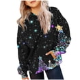 thumbnail image 2 of ITSAME Boys Girls Hoodie, Funny Graphic Long Sleeve Casual Kids Christmas Pullover Hooded Sweatshirt Purple 10T, 2 of 6