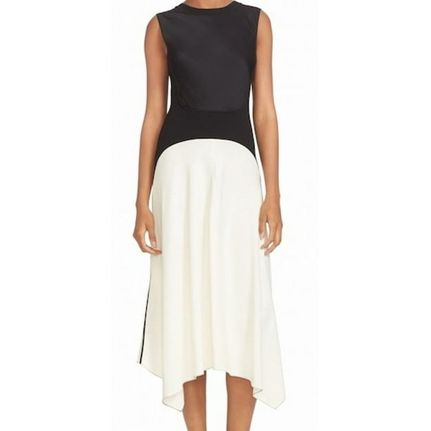 DKNY - DKNY NEW Black White Womens Size Large L Contrast Knit Sheath