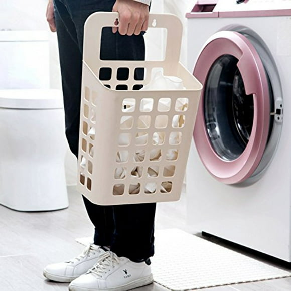 Homeholiday Suction Cup Hanging Hamper Dirty Clothes Storage Basket Plastic Large Laundry Bathroom Sundry Basket