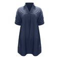 thumbnail image 1 of adviicd Robes pour Femmes Robe d'Été à Manches Courtes Col Rond Rayée Basique Unie pour Bureau BU1,XXXXL, 1 of 5