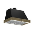 thumbnail image 2 of Forno Vittorio 36-Inch Wall Mount Range Hood, Black with Antique Brass Trim, 424 CFM Airflow, Dishwasher-Safe Baffle Filters, Remote Control, 3-Speed Fan, Bright LED Lighting., 2 of 5