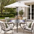 thumbnail image 2 of Round Outdoor Tablecloth with Umbrella Hole and Zipper, Purple Grey Tablecloth with Elastic Waterproof, Gray Farmhouse Modern Rustic Patio Table Covers for 36" - 44" Picnic Pool Tables, 2 of 9