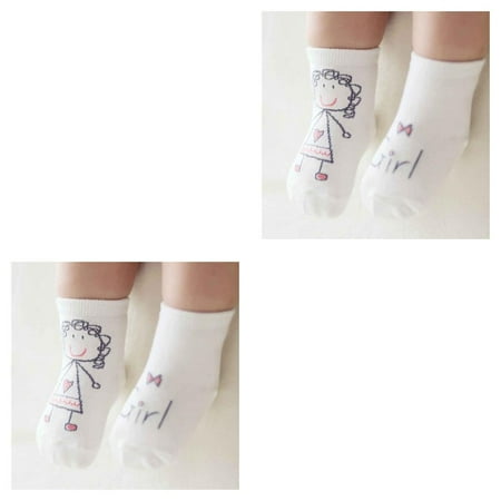 

2pcs Children Baby Infant Floor Socks Anti-slip Breathable Cartoon Cotton Newborn Toddler Sock M Girls