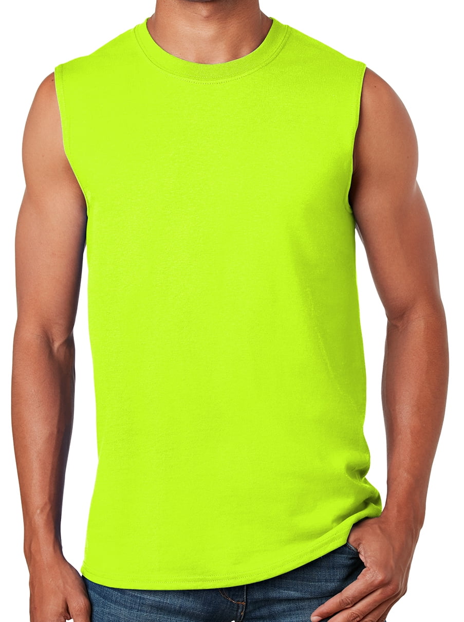 Buy Cool Shirts - Mens High Visibility Sleeveless Muscle Tee Shirt ...