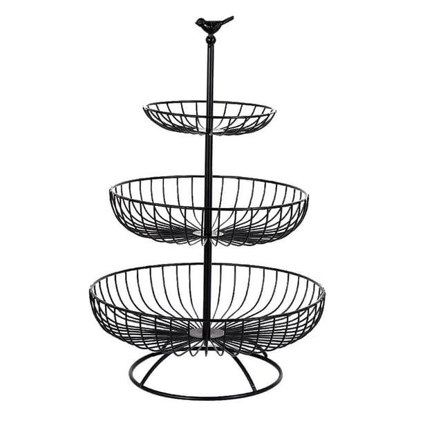 Metal Wire Fruit Basket Free Standing Display Rack Bowl for Living Room