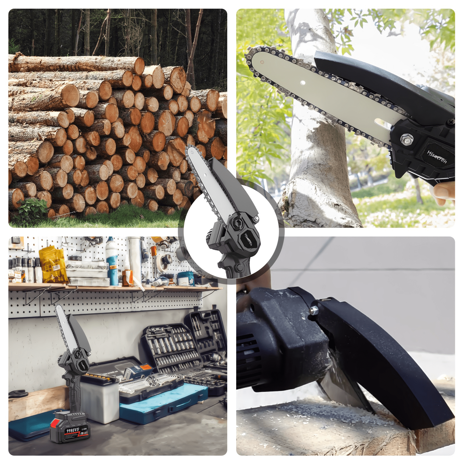 Hisecren Electric Handheld Mini Chainsaw, Lightweight, Comfortable