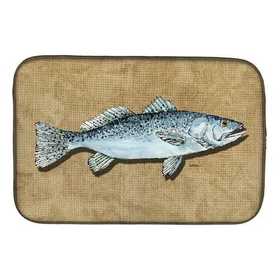 Caroline's Treasures Speckled Trout Dish Drying Mat