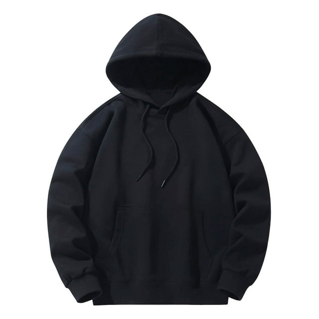 VBARHMQRT Hoodie Blanket Male Solid Color Hooded Long Sleeved Pullover Sweatshirt