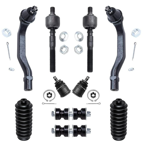 Detroit Axle - 10pc Front Suspension Kit for 1990-1993 Honda Accord, 2 Sway Bars 4 Tie Rods 2 Lower Ball Joints 2 Boots Replacement