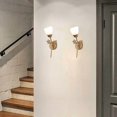 thumbnail image 5 of Flower Creative Indoor Wall Light E27 Lamp Holder Modern Art Deco Wall Light, Golden Simple Style Wall Lamp for Living Room Bedroom Corridor (A), 5 of 5