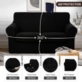 thumbnail image 4 of Funda para sofá loveseat extensible y lavable U-NICE HOME en negro, 4 of 7