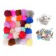 thumbnail image 1 of Accesorios de Llavero de Tassel, Accesorios de Llavero de Bola de Hojaldre Fuire de Conejo Falso Fluffy 30 Set ProncTico Con Anillos Abiertos para la decoración, 1 of 7