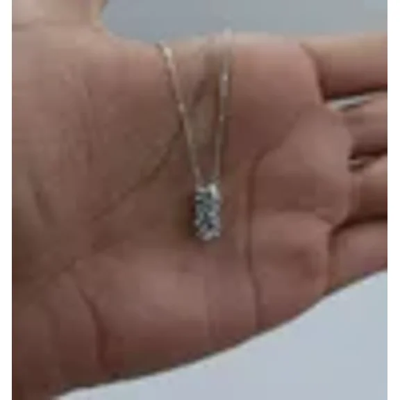 2Ct Round Cut Lab created Diamond 2-Stone Necklace 14K White Gold Plated Silver