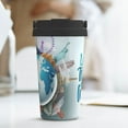 thumbnail image 6 of Rateoe Let's go Travel Around the World Pattern Travel Coffee Mug Tumbler with Flip Lid | Reusable Insulated Stainless Steel Cold Brew Iced Coffee Cup Thermos, 6 of 8