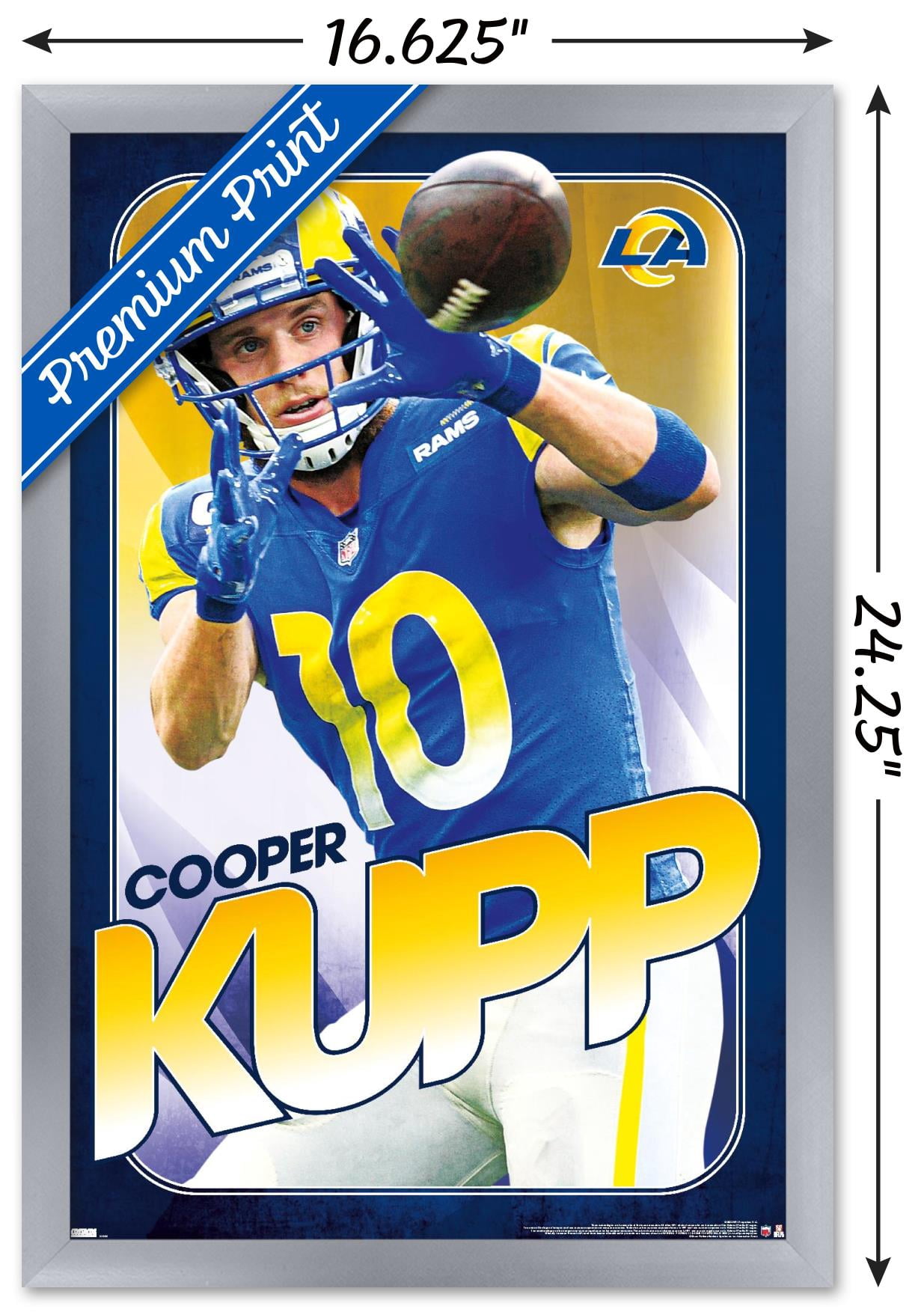 NFL Los Angeles Rams - Cooper Kupp 22 Wall Poster, 14.725" x 22.375" Framed