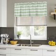 thumbnail image 4 of Sage Green Striped Curtain Valances for Windows, Kitchen Valance Window Treatments Panel 2 Pack, Farmhouse Vintage Stripes Rod Pocket Short Curtains for Bathroom Bedroom 42 x 18 Inch, 4 of 8