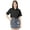 Black, variant on Women Printed Short Sleeves Crop Shirt, Collared Neck Short Boxy Shirt Top