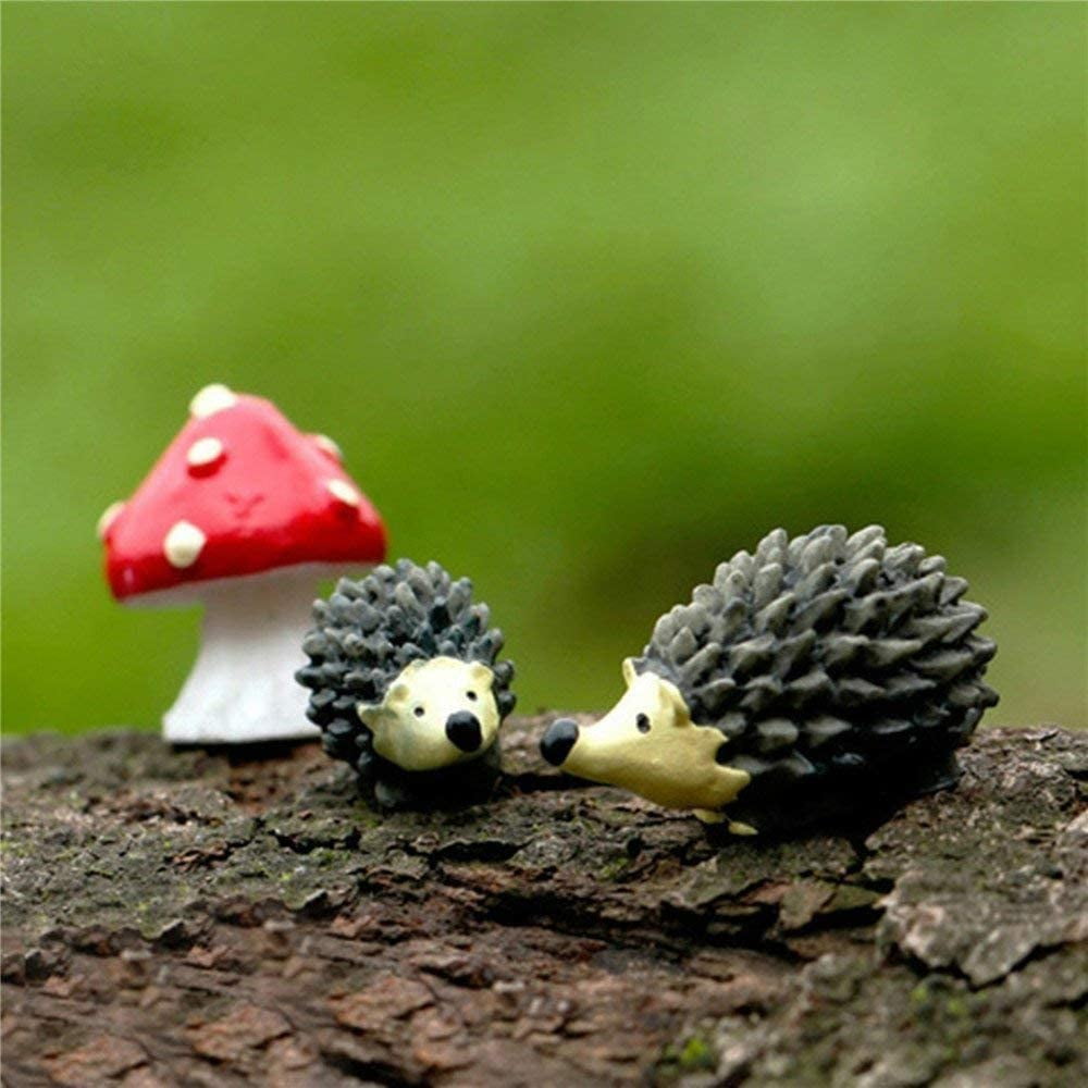 Miniature Figurine Resin Hedgehog Fairy Garden Bonsai Micro Landscape DIY 