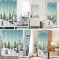 thumbnail image 2 of Teal Snowmen Christmas Shower Curtain Set with Hooks, Xmas Tree Snowflake Waterproof Fabric Bathroom Curtains Decor Home Accessories, Stall Long 54 X 78 Inch, 2 of 9