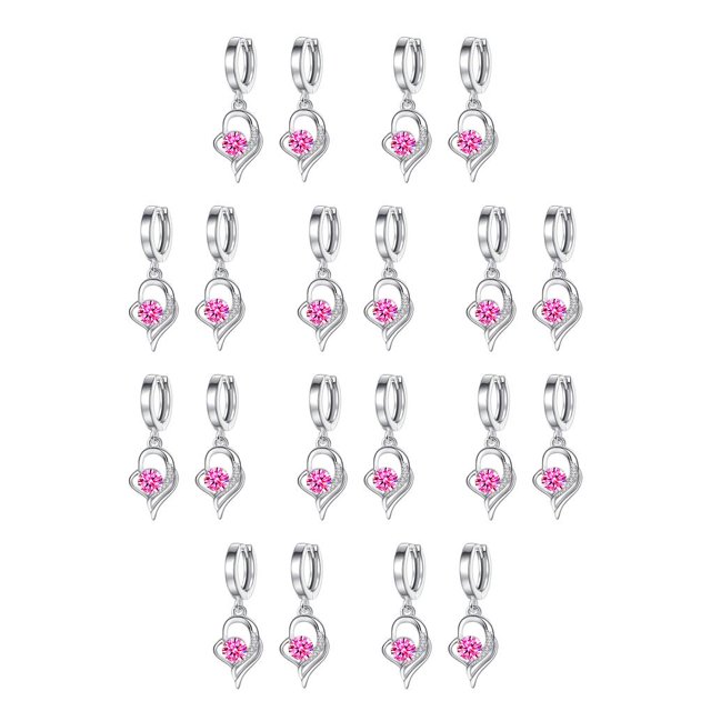 Guardurnaity 1 par de pendientes de aro con colgante de corazón, joyería estética para novia, esposa, boda, accesorios de regalo personalizados, rosa Type1 NO1 Guardurnaity CBP225945