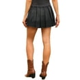 thumbnail image 3 of INSPIRE CHIC Denim Mini Skirt for Women's Pleated Jean A-Line Y2K Party High Waist Mini Skirt XS Black, 3 of 6