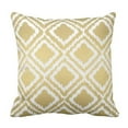 thumbnail image 1 of BOSDECO Ikat Diaond Pattern Gold and White Pillowcase Cover 18x18 inch, 1 of 1