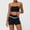 Black(Shorts Set), variant on PISONIC Women 2 Piece Workout Sets Color Block Sports Bras Crossover Leggings Set Workout Tracksuit Yoga Outfits
