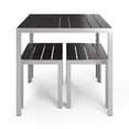 thumbnail image 3 of Afuera Living 3-Piece Modern Aluminum Outdoor Bistro Set in Silver, 3 of 10