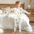 thumbnail image 6 of Dailycode Cotton Pajama Set Snug Fit Long Sleeve Top and Pants for 18M-8Y Cartoon Dinosaurs and Leaves, 6 of 7
