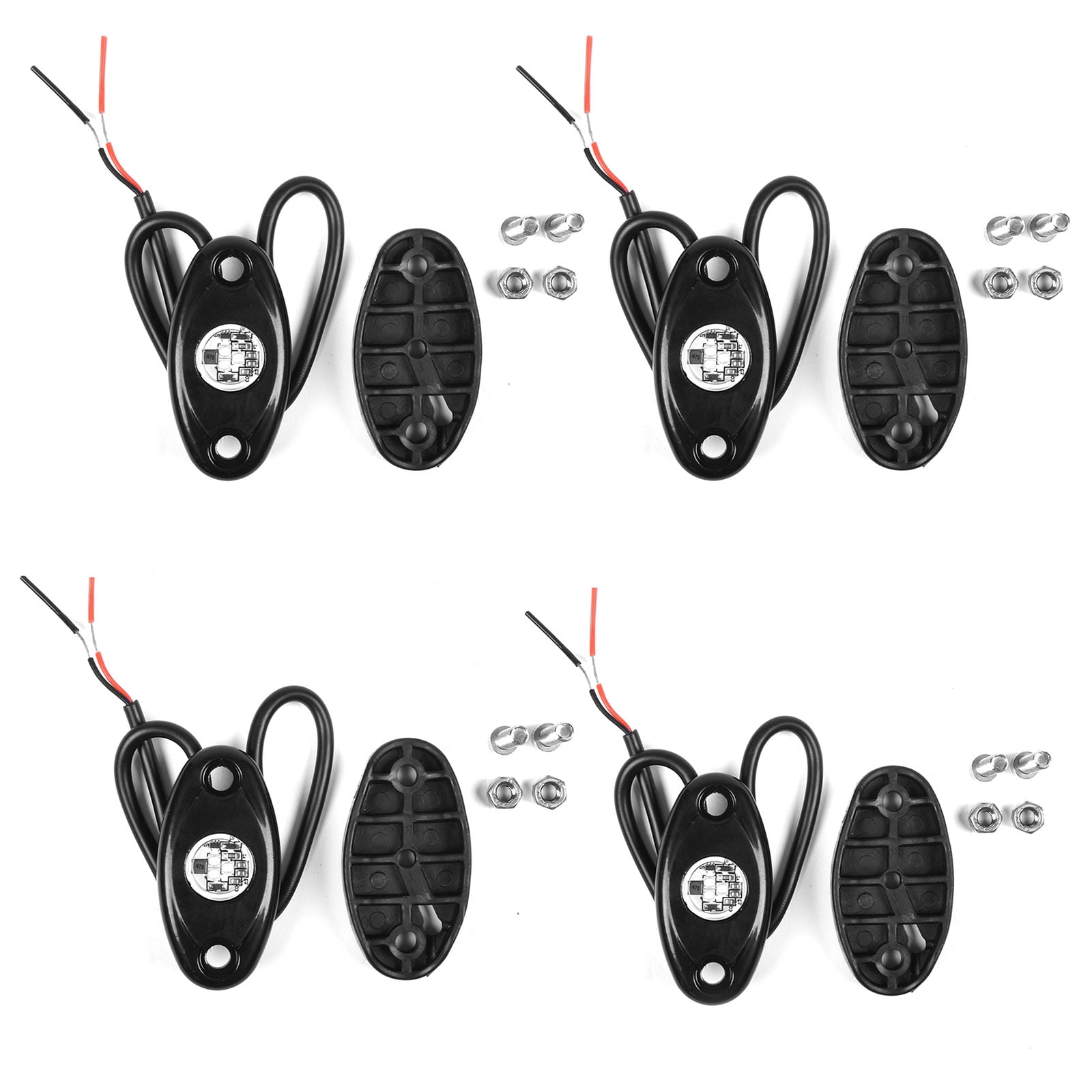 Krator LED Neon Underbody Glow Rock Lights- 4 Pods, Blue, IP67 Waterproof, Aluminum Housing- For Cars, ATVs, Boats, UTVs, Motorcycles, Domes, Trucks, etc.