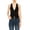 Black, variant on Women's Casual Solid Racerback Vest Button Down Closure