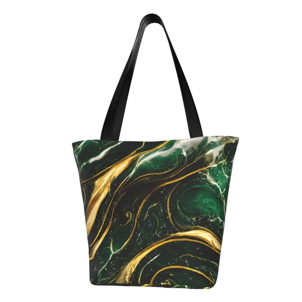 Balery Green Marble Bolsa de Hombro con Diseño, Bolsa Grande y Duradera, Bolsa Versátil para Compras