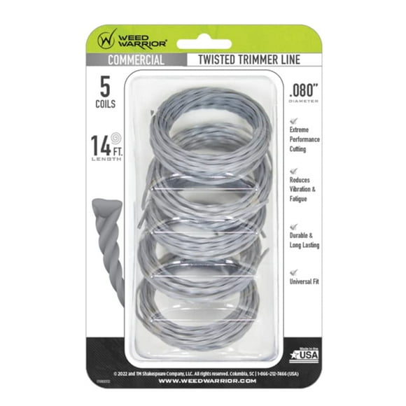 Trimmer Line WEED WARRIOR: 0,080 pulgadas de diámetro y 4,3 m de longitud