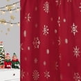 thumbnail image 5 of Christmas Kitchen Curtains, Snowflake Foil Print Christmas Tier Curtains 36 Inch Length, Rod Pocket Red Christmas Curtains for Kitchen, 26" W x 36" L, 2 Panels, 5 of 6
