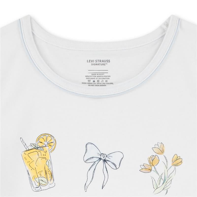 Levi Strauss Signature Girls Short Sleeve Graphic Top, Sizes 4-16