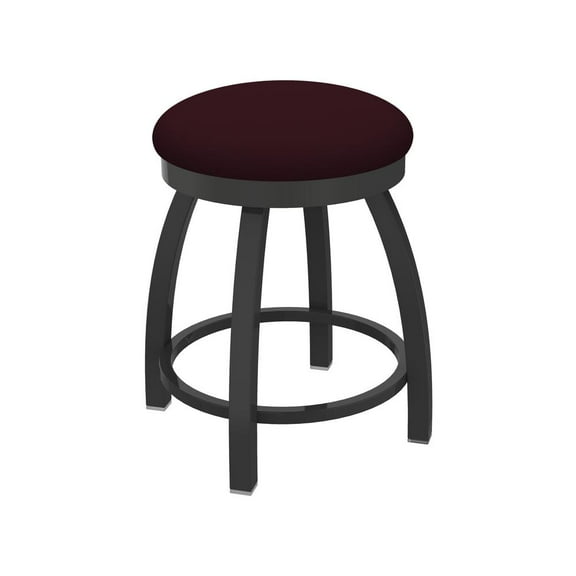 802 Misha 18" Swivel Vanity Stool with Pewter Finish and Canter Bordeaux Seat